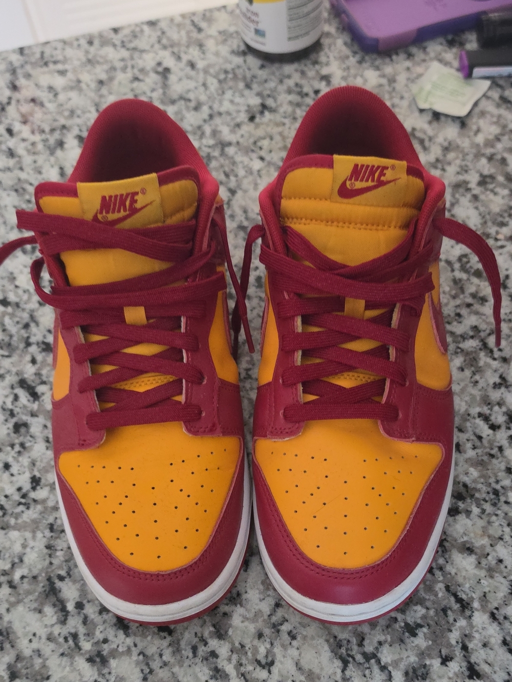 the Nike Dunk Low Retro "Midas Gold/ USC" Mens 9